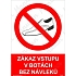 Zákaz vstupu v botách bez návleků, plast 148 x 210 x 0,5 mm A5