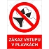 Zákaz vstupu v plavkách, plast 210 x 297 x 2 mm A4