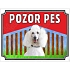 Pozor pes - Pudl Bílý, plast 210 x 148 x 0,5 mm A5
