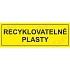Recyklovatelné plasty, samolepka 290 x 100 x 0,1 mm
