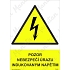 Pozor nebezpečí úrazu indukovaným napětím, samolepka 210 x 297 x 0,1 mm A4