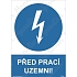 Před prací uzemni, samolepka 210 x 297 x 0,1 mm A4