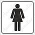 WC ženy, samolepka 80 x 80 x 0,1 mm, inverzní