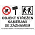 Objekt střežen kamerami se záznamem, samolepka 105 x 74 x 0,1 mm