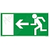Úniková fotoluminiscenční bezpečnostní tabulka 300 x 150 x 0.4 mm - Únikový východ vlevo, samolepicí fólie