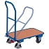 Plošinový vozík se sklopným madlem, do 250 kg, 99,5 x 60 x 98 cm, modrý