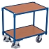 Policový vozík Euro systém dolly, 2 police, 10mm hrana, 67,5 x 41,5 x 63,5 cm, modrý