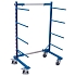 Regálový vozík s nosnými rameny, jednostranný, 8 ramen, 140 x 80 x 180 cm, modrý