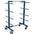 Regálový vozík s nosnými rameny, oboustranný, 16 ramen, 170 x 83 x 180 cm, modrý