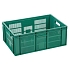 Plastová Euro přepravka Manutan Expert s perforovanými stěnami, zelená, 235 x 400 x 600 mm, 45 l