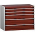 Dílenská zásuvková skříň Bott Cubio 200, 80 x 105 x 65 cm, 5 zásuvek, šedá-červená