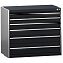 Dílenská zásuvková skříň Bott Cubio 200, 90 x 105 x 65 cm, 6 zásuvek, šedá-antracit