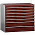 Dílenská zásuvková skříň Bott Cubio 200, 90 x 105 x 65 cm, 7 zásuvek, šedá-červená