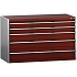 Dílenská zásuvková skříň Bott Cubio 200, 80 x 130 x 65 cm, 5 zásuvek, šedá-červená