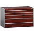 Dílenská zásuvková skříň Bott Cubio 200, 80 x 130 x 75 cm, 5 zásuvek, šedá-červená