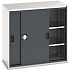 Dílenská skříň s posuvnými dveřmi, 100 x 105 x 55 cm, 2 police, šedá-antracit