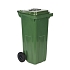 Plastová venkovní popelnice na tříděný odpad s otvorem, objem 120 l, zelená