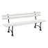 Parková lavička Global s opěradlem, bílá