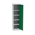 Kovová dílenská skříň, 4 police, 195 x 50,5 x 50 cm, světle šedá/zelená