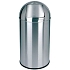 Kovový samozavírací odpadkový koš Manutan Expert, objem 40 l, stříbrný