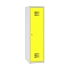 Snížená školní šatní skříň, 1 sloupec, 400 mm, šedá/žlutá, cylindrický zámek
