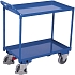 Policový vozík s kovovými policemi, 2 police, do 400 kg, 116,5 x 70 x 106,5 cm, modrý