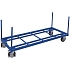 Vozík pro těžké náklady se sloupky, gumová kola, 138 x 88 x 93 cm, modrý