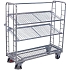 Pozinkovaný policový vozík se šikmými mřížovými policemi, 3 police, 151 x 55 x 153,5 cm