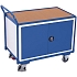 Dílenský vozík se skříňkou, do 250 kg, 112,2 x 62,5 x 101 cm, modrý