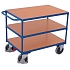 Policový vozík s madlem, do 500 kg, 3 police, 92 x 119 x 60 cm, modrý