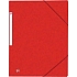 Tříklopé desky TopFile A4 s gumou, červené, 50 ks