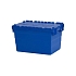 Plastový přepravní box ALC s víkem, modrý, 68 l