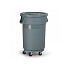 Plastový odpadkový koš Road s podvozkem a víkem, objem 168 l