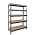 Kovový regál Rapid 3, 180 x 120 x 60 cm, 250 kg/police, 5 dřevovláknitých HDF polic, antracit - Manutan Expert