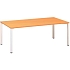 Konferenční stůl Alfa 420 s bílým podnožím, 200 x 100 x 74,2 cm, dezén buk Bavaria
