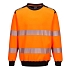 Mikina s výstřihem ke krku PW3 Hi-Vis, černá/oranžová, vel. 4XL