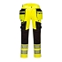 Kapesní kalhoty DX4 Hi-Vis s kapsou na zip, černá/žlutá, normální, vel. 42