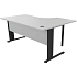 Kancelářský stůl Manutan Expert, 72 x 160 x 110 cm, levé provedení, světle šedá