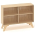 Nízká skříň Alfa Root se skleněnými dvířky, 1 police, 120 x 45,8 x 88,7 cm, dub