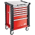 Dílenský vozík na nářadí JETM3, 6 zásuvek, červený
