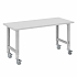 Pojízdný výškově nastavitelný dílenský stůl, do 300 kg, laminát, 200 x 75 x 85,5 - 115,5 cm - Manutan Expert