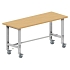 Pojízdný výškově nastavitelný dílenský stůl, do 300 kg, překližka, 200 x 75 x 85,5 - 115,5 cm - Manutan Expert