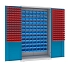 Kovová dílenská skříň s boxy, 199 x 120 x 50 cm, šedá/sv. modrá