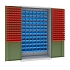 Kovová dílenská skříň s boxy, 199 x 120 x 50 cm, šedá/zelená