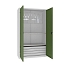 Kovová dílenská skříň s perfopanelem, 199 x 120 x 50 cm, 4 zásuvky, šedá/zelená