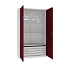 Kovová dílenská skříň s perfopanelem, 199 x 120 x 50 cm, 4 zásuvky, šedá/tm. červená