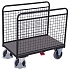Plošinový vozík se dvěma mřížovými stěnami, do 500 kg, 104,5 x 106 x 70 cm, šedý