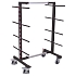 Regálový vozík s nosnými rameny, oboustranný, 16 ramen, 170 x 83 x 180 cm, šedý
