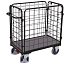 Vozík se 4 mřížovými stěnami, do 400 kg, 104 x 54 x 118 cm, šedý