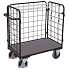 Vozík se 3 mřížovými stěnami, do 400 kg, 104 x 52,5 x 118 cm, šedý